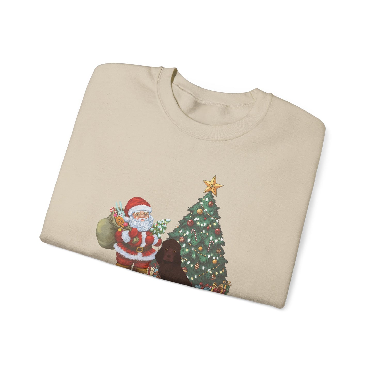 Irish Water Spaniel Dog Santa's Little Helper Unisex Heavy Blend Crewneck Sweatshirt