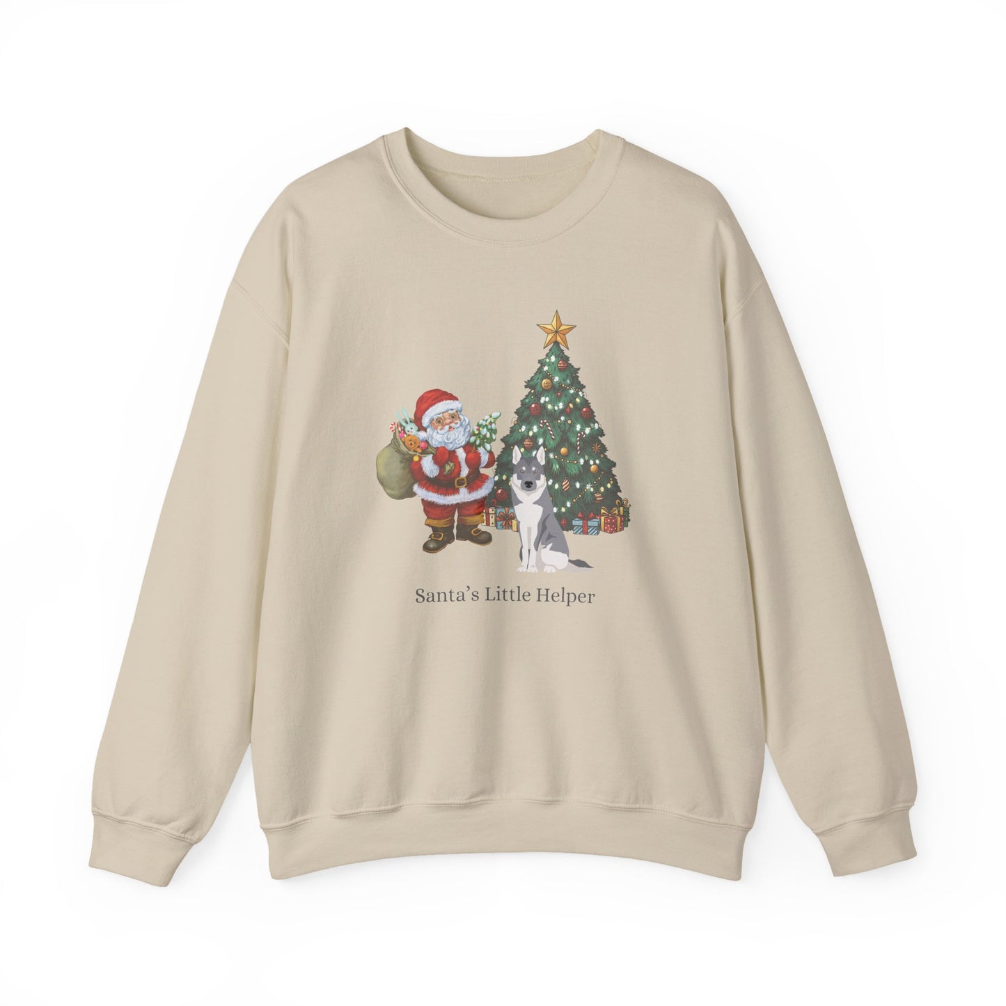 Czechoslovakian Vlcak Dog Santa's Little Helper Unisex Heavy Blend Crewneck Sweatshirt
