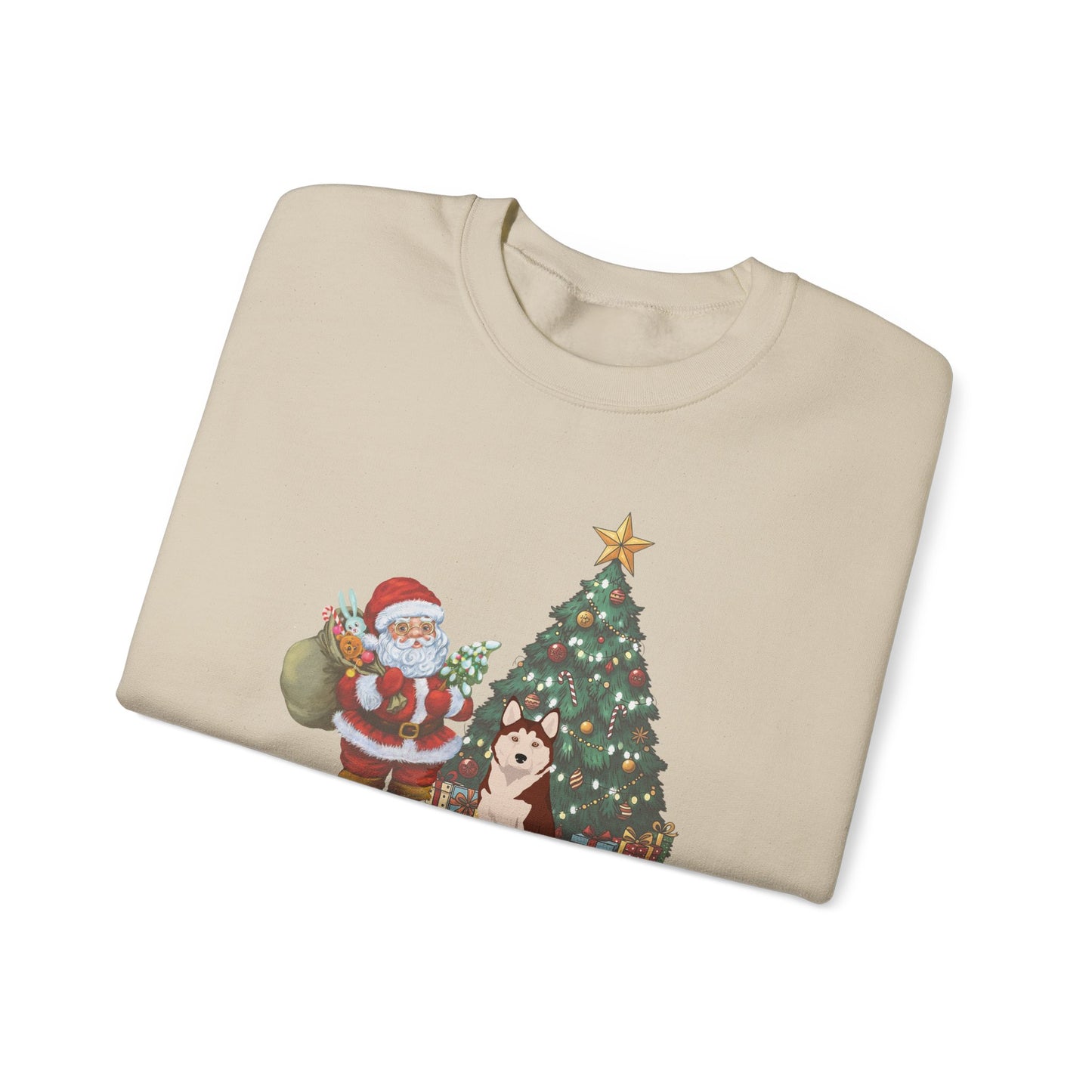 Alaskan Husky Dog Santa's Little Helper Unisex Heavy Blend Crewneck Sweatshirt