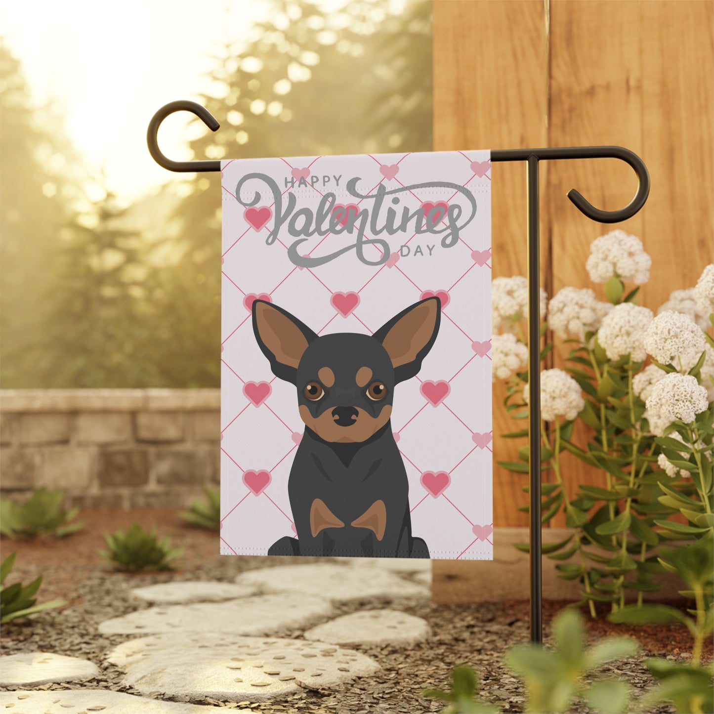 Chihuahua Dog Valentines Day Garden Flag