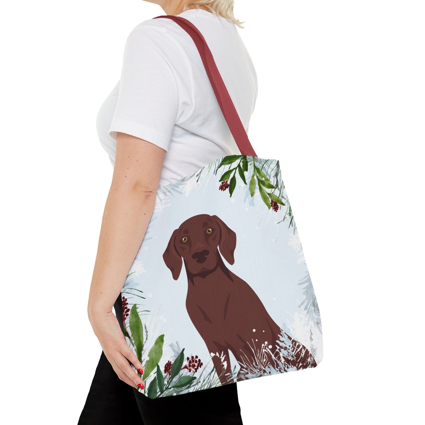 German Shorthaired Pointer Dog Christmas Holiday Tote Bag 16x16