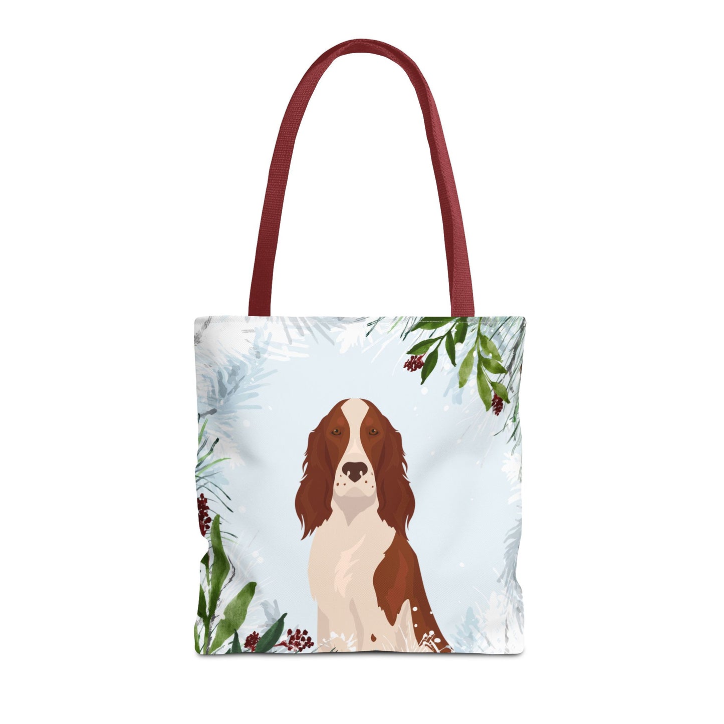 Irish Red and White Setter Dog Christmas Holiday Tote Bag 16x16