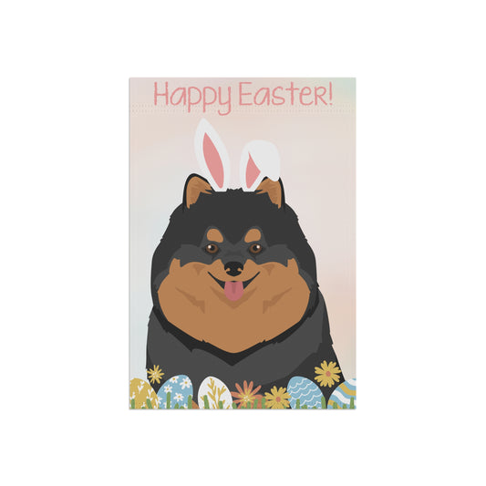 Pomeranian Dog Happy Easter Garden Flag