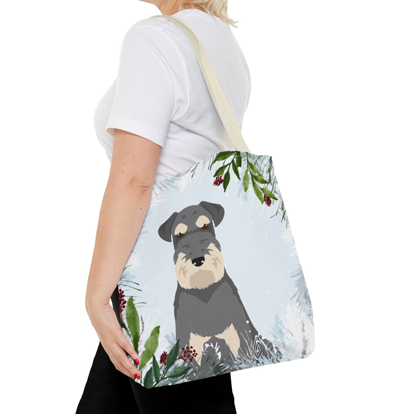 Schnauzer Dog Christmas Holiday Tote Bag 16x16