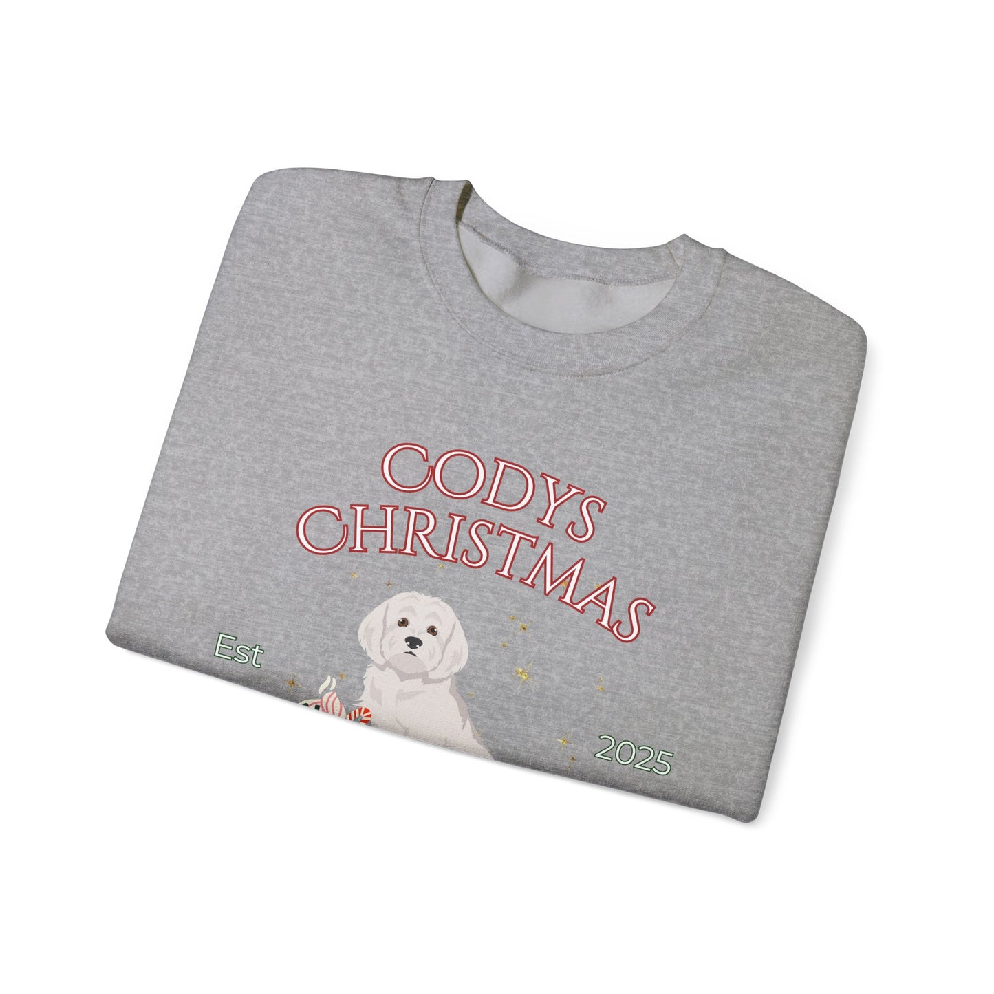 Maltese Dog Christmas Social Club Unisex Heavy Blend Crewneck Sweatshirt Custom Name