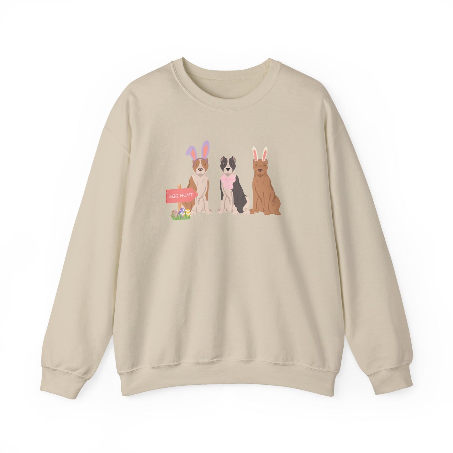 American Staffordshire Terrier Dog Easter Unisex Heavy Blend Crewneck Sweatshirt, Easter , Cute Dog Mom Gift