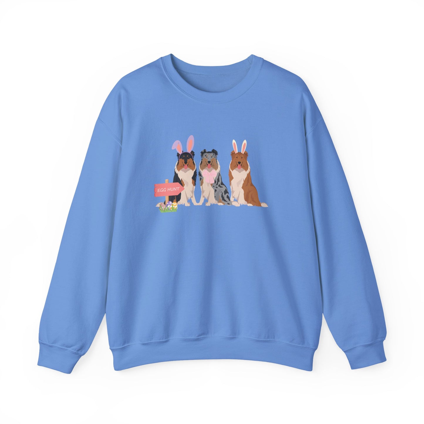Collie Dog Easter Unisex Heavy Blend Crewneck Sweatshirt, easter, Cute Dog Mom Gift