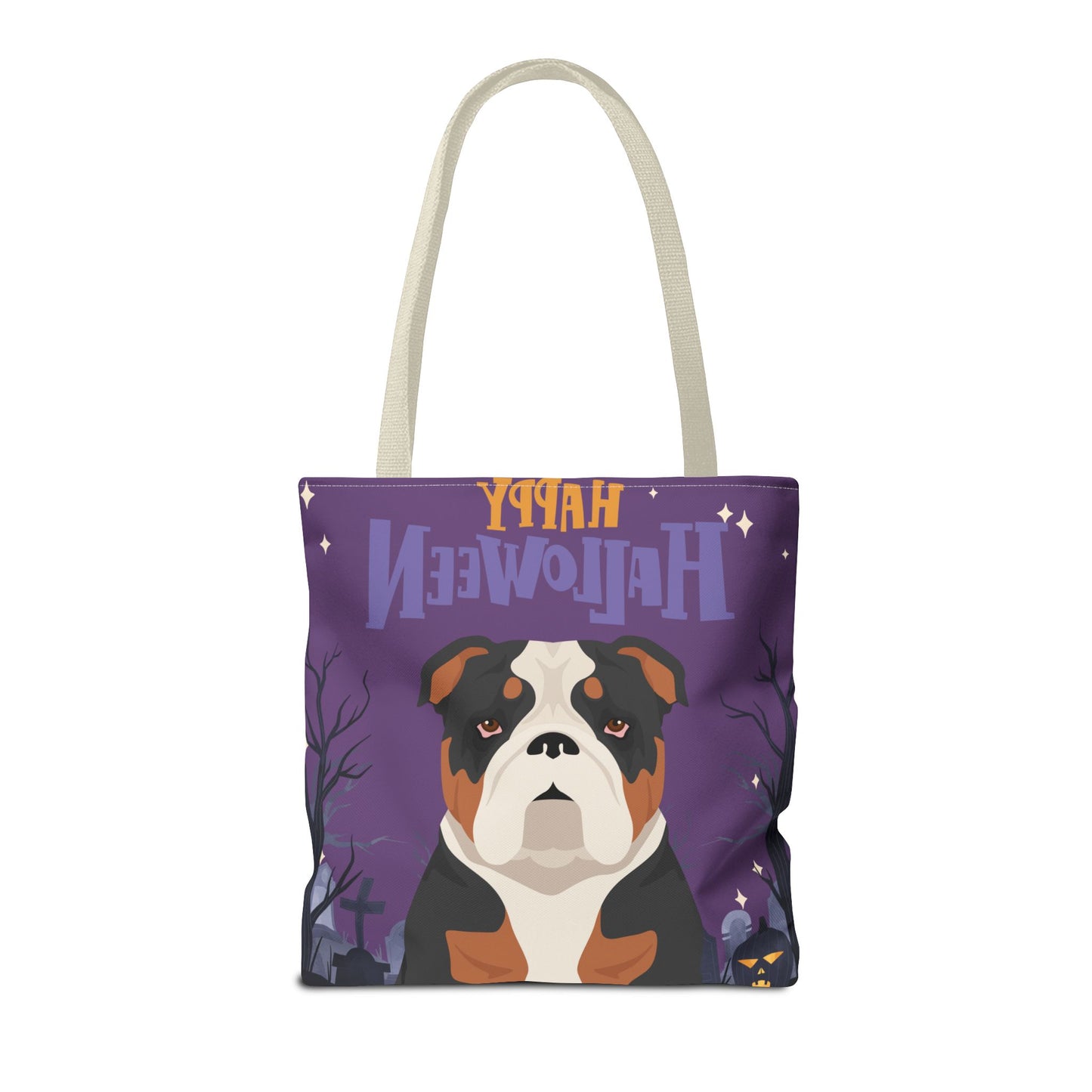 Bulldog Dog Happy Halloween Tote Bag 16x16