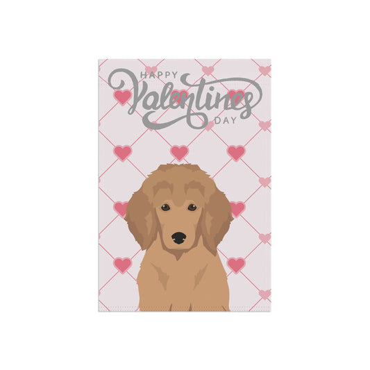 Poodle Dog Valentines Day Garden Flag