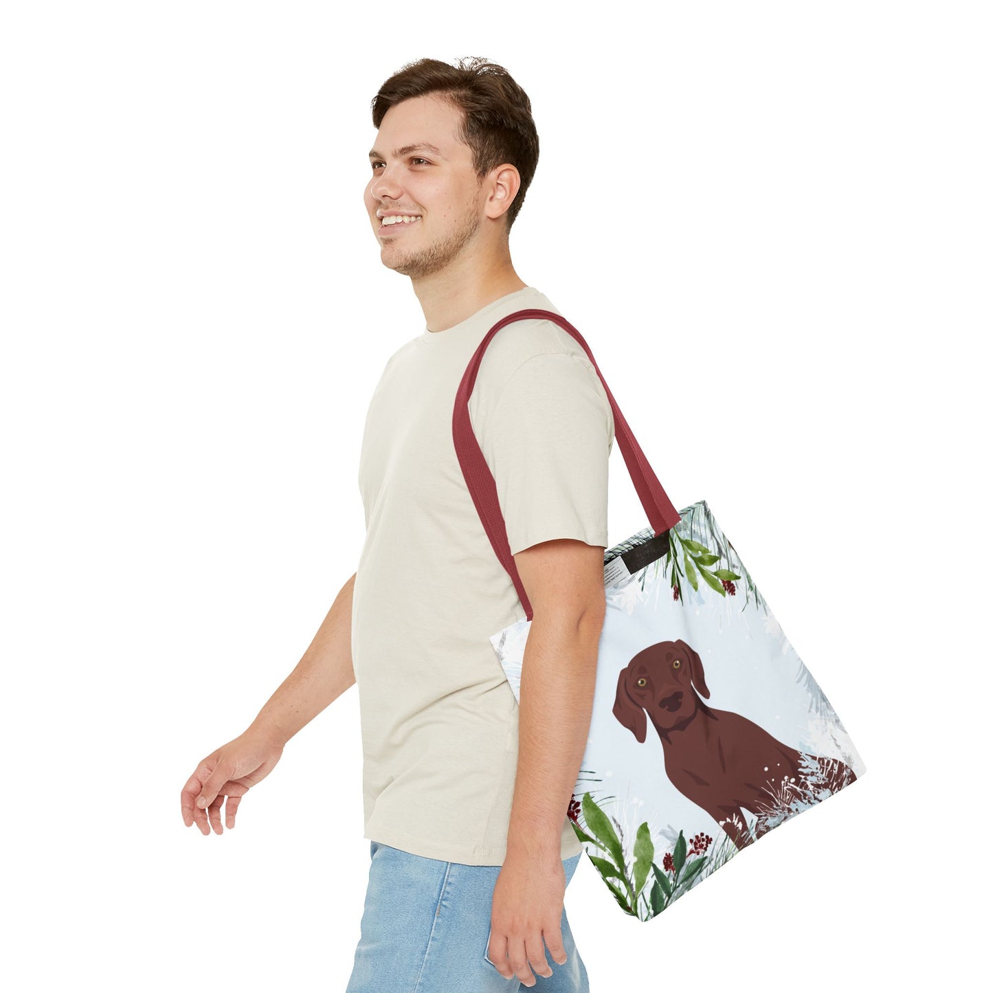 German Shorthaired Pointer Dog Christmas Holiday Tote Bag 16x16