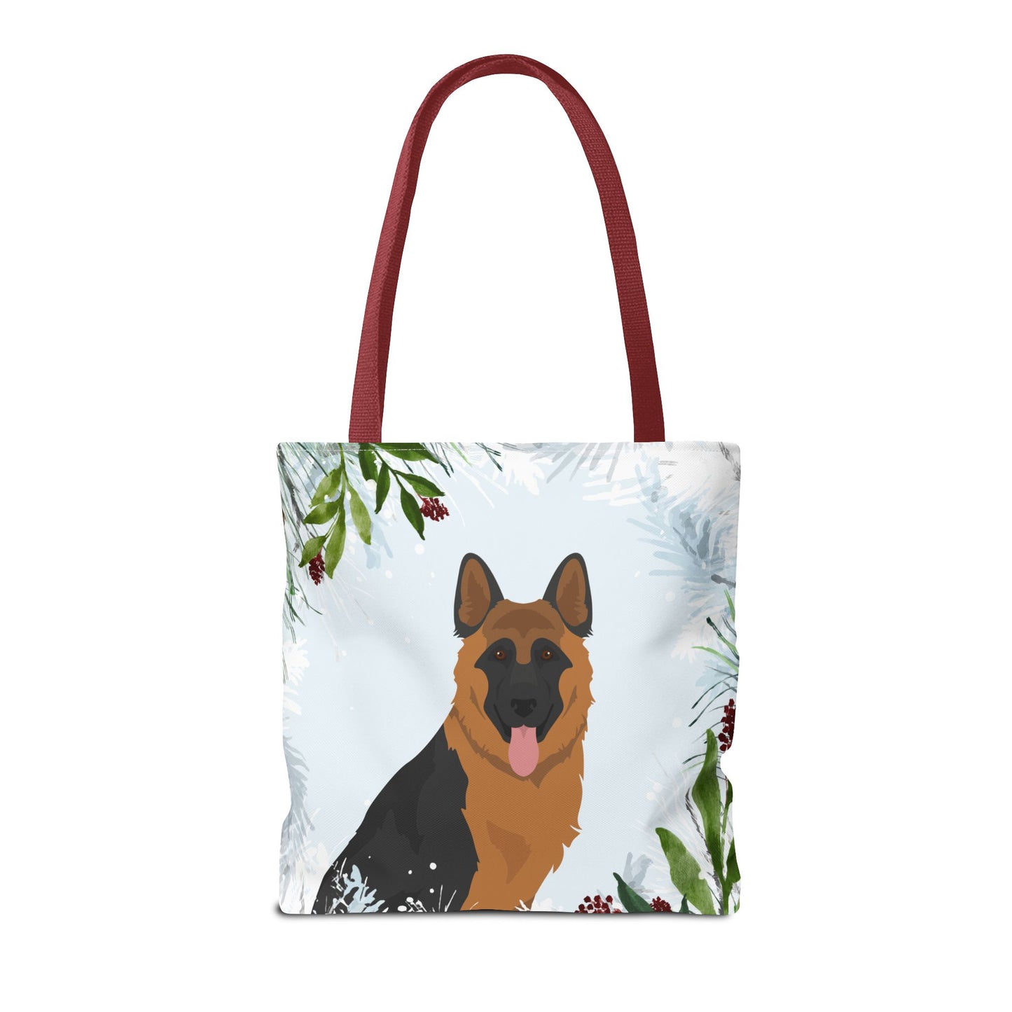 German Shepherd Dog Christmas Holiday Tote Bag 16x16