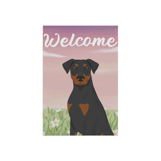 Doberman Pinscher Dog Welcome Garden Flag