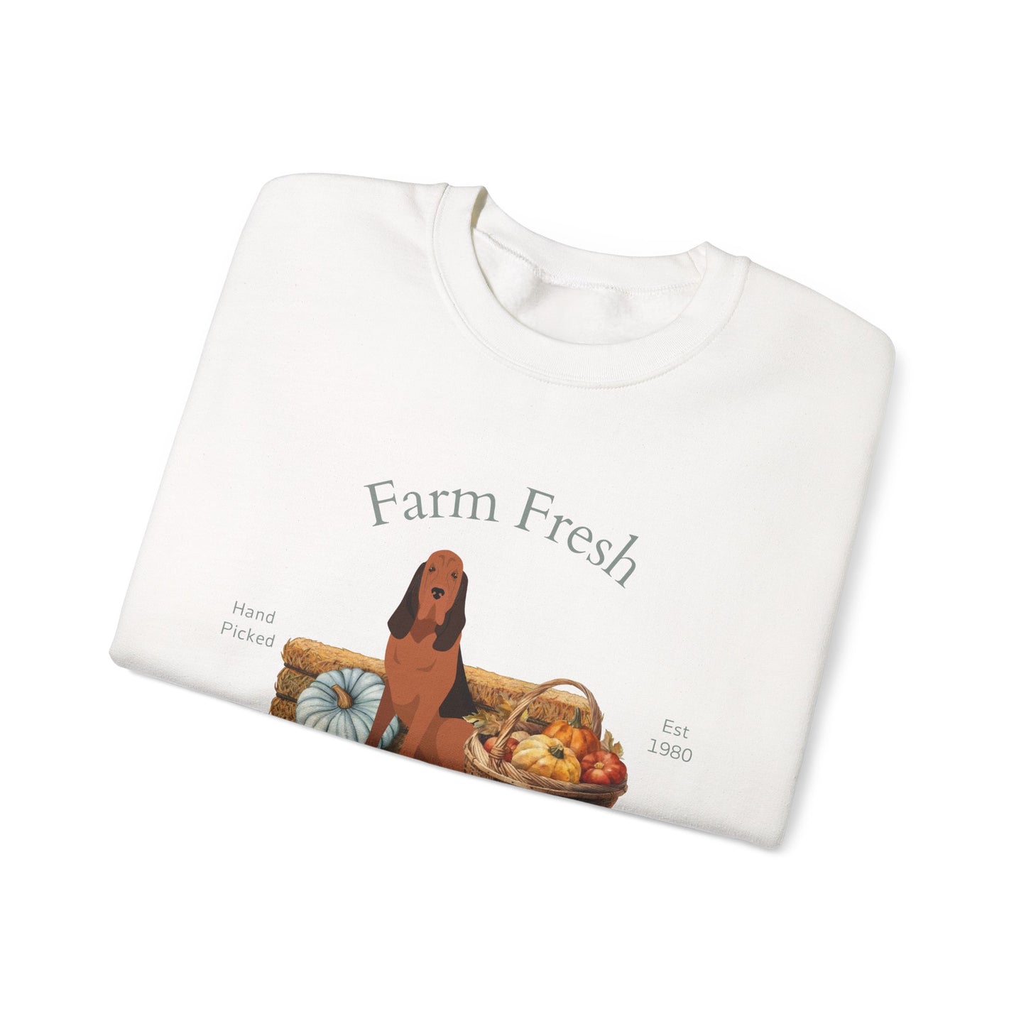 Bloodhound Dog Fall Farm Fresh Unisex Heavy Blend Crewneck Sweatshirt
