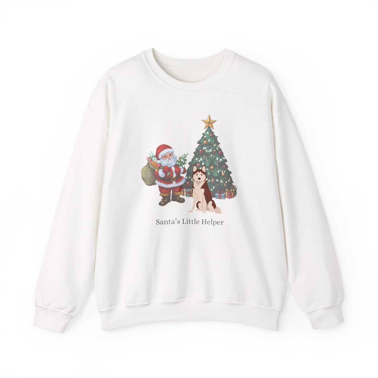 Alaskan Husky Dog Santa's Little Helper Unisex Heavy Blend Crewneck Sweatshirt