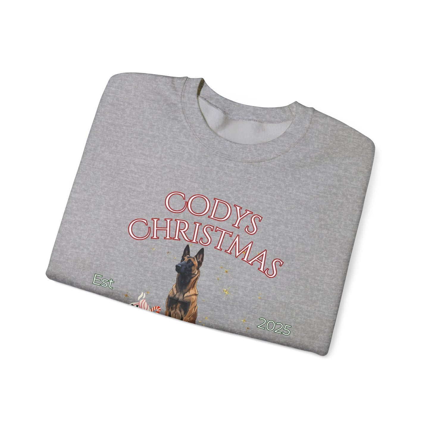 Belgian Malinois Dog Christmas Social Club Unisex Heavy Blend Crewneck Sweatshirt Custom Name