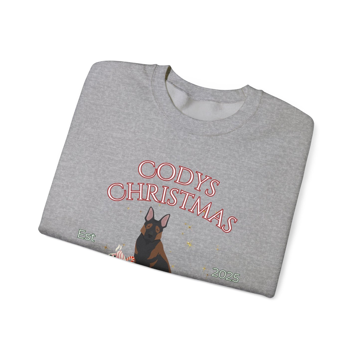 German Shepherd Dog Christmas Social Club Unisex Heavy Blend Crewneck Sweatshirt Custom Name