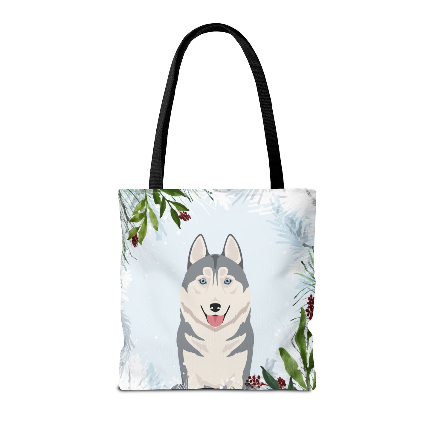 Siberian Husky Dog Christmas Holiday Tote Bag 16x16