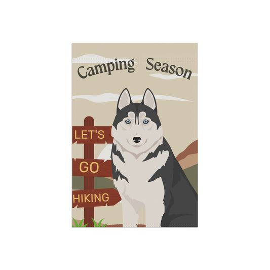 Siberian Husky Dog Camping Garden Flag