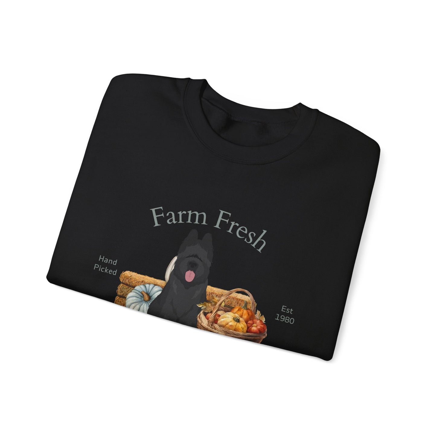 Briard Dog Fall Farm Fresh Unisex Heavy Blend Crewneck Sweatshirt