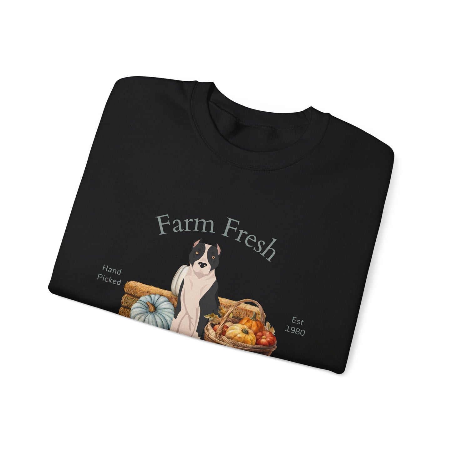 American Staffordshire Terrier Dog Fall Farm Fresh Unisex Heavy Blend Crewneck Sweatshirt