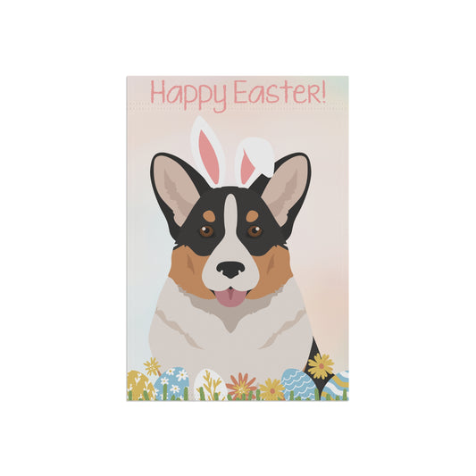 Cardigan Welsh Corgi Dog Happy Easter Garden Flag