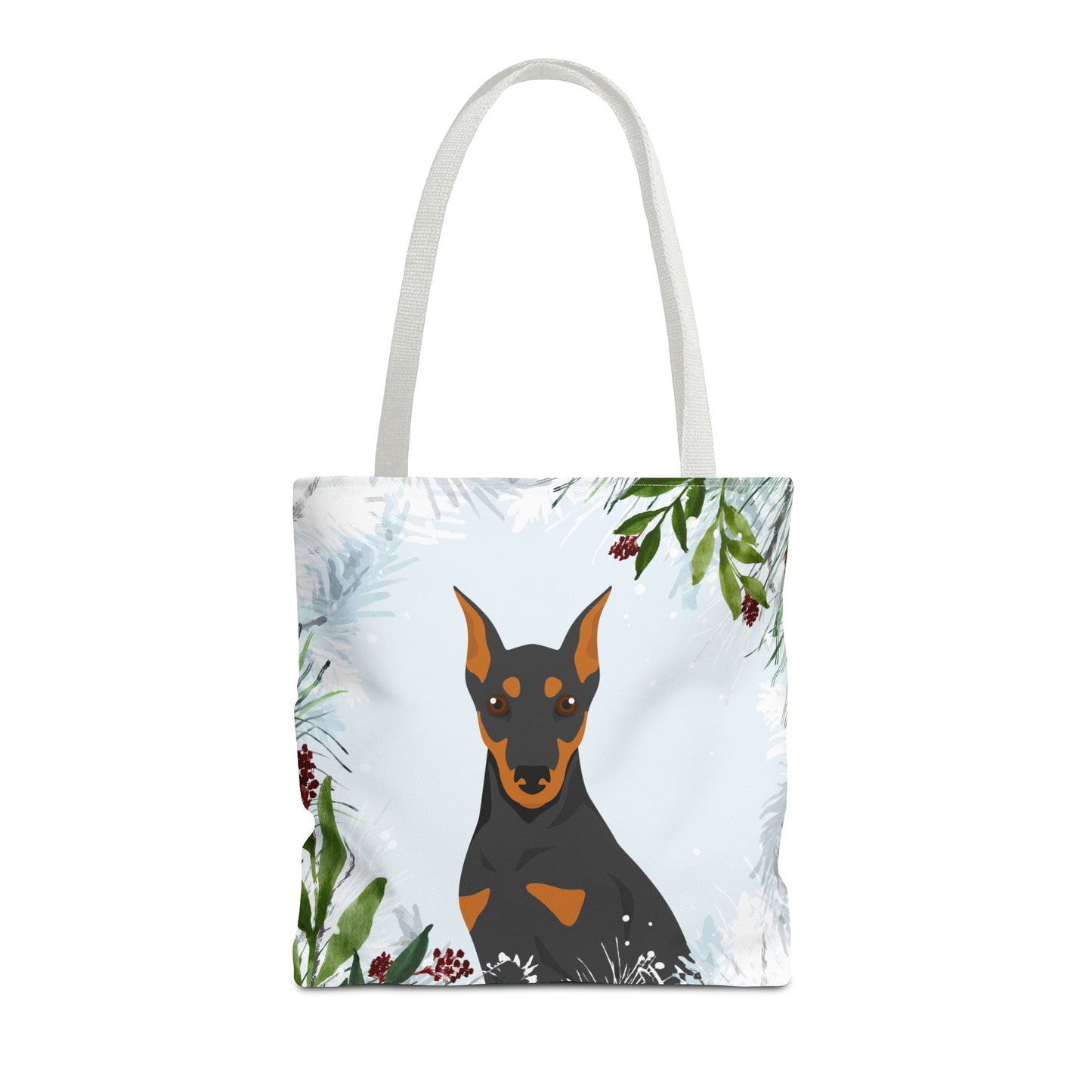 German Pinscher Dog Christmas Holiday Tote Bag 16x16