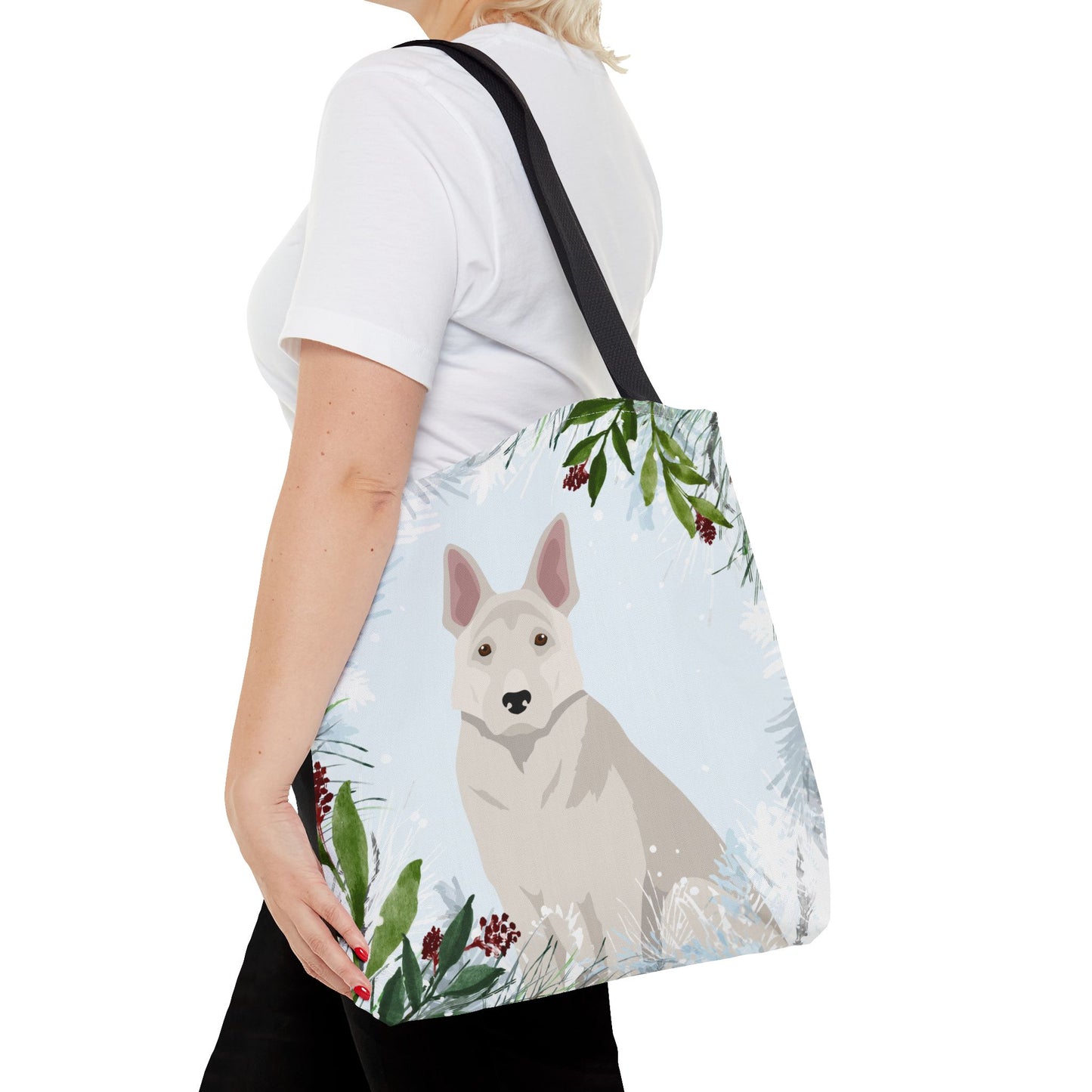 German Shepherd Dog Christmas Holiday Tote Bag 16x16