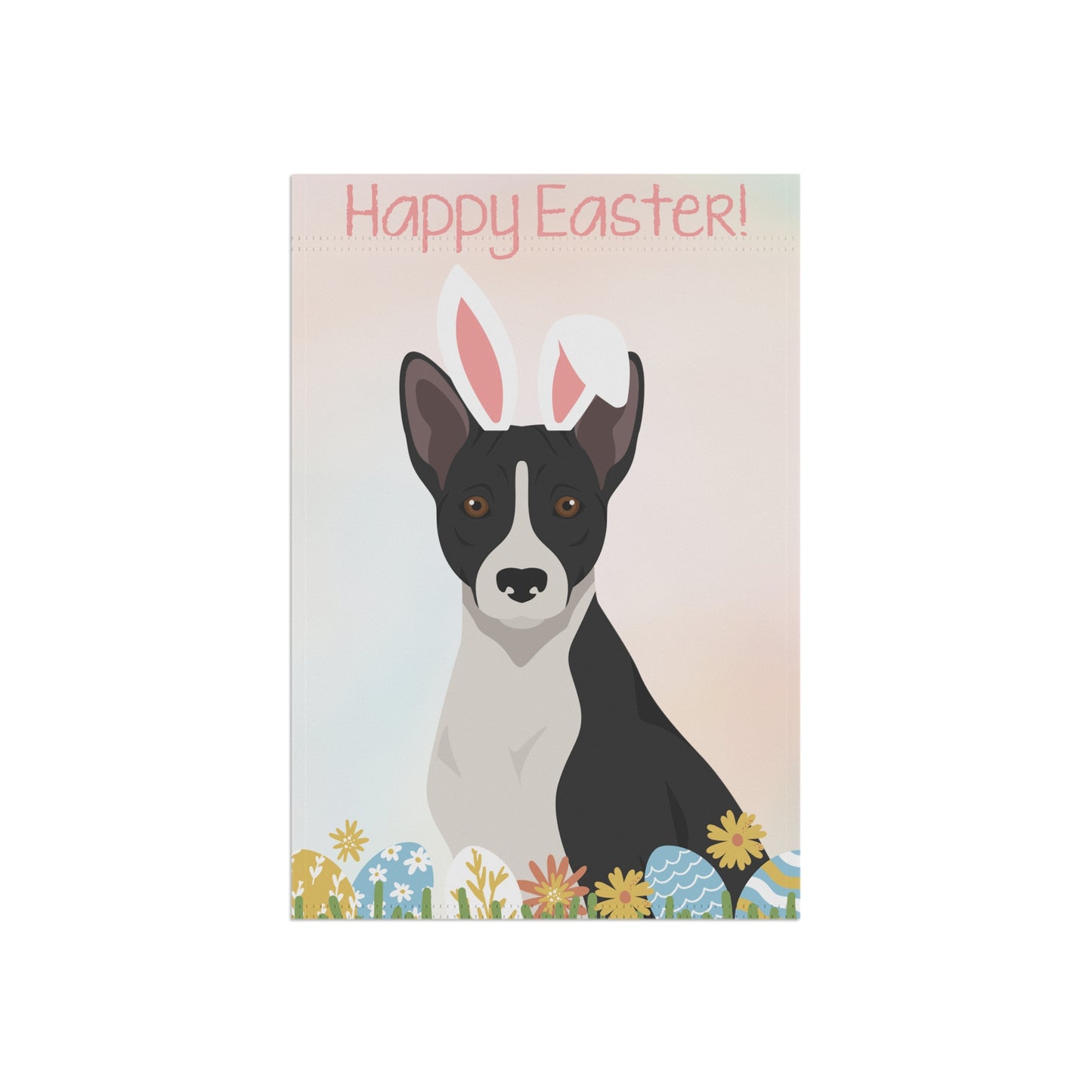 Basenji Dog Happy Easter Garden Flag