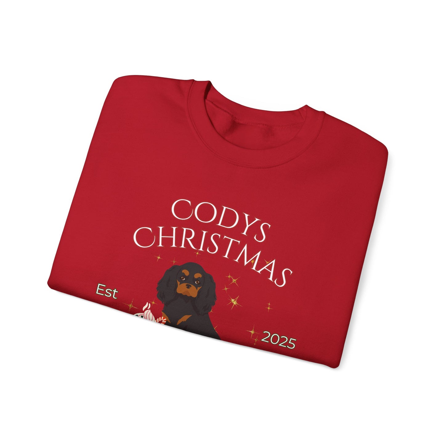 Cavalier King Charles Spaniel Dog Christmas Social Club Unisex Heavy Blend Crewneck Sweatshirt Custom Name