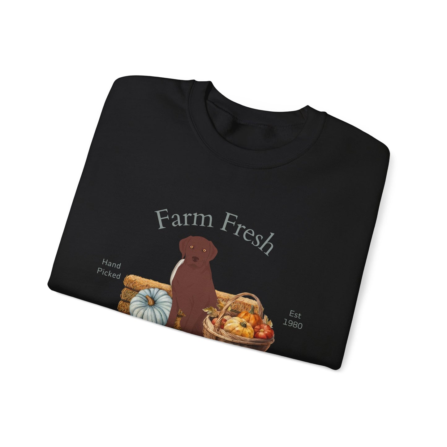 Labrador Retriever Dog Fall Farm Fresh Unisex Heavy Blend Crewneck Sweatshirt