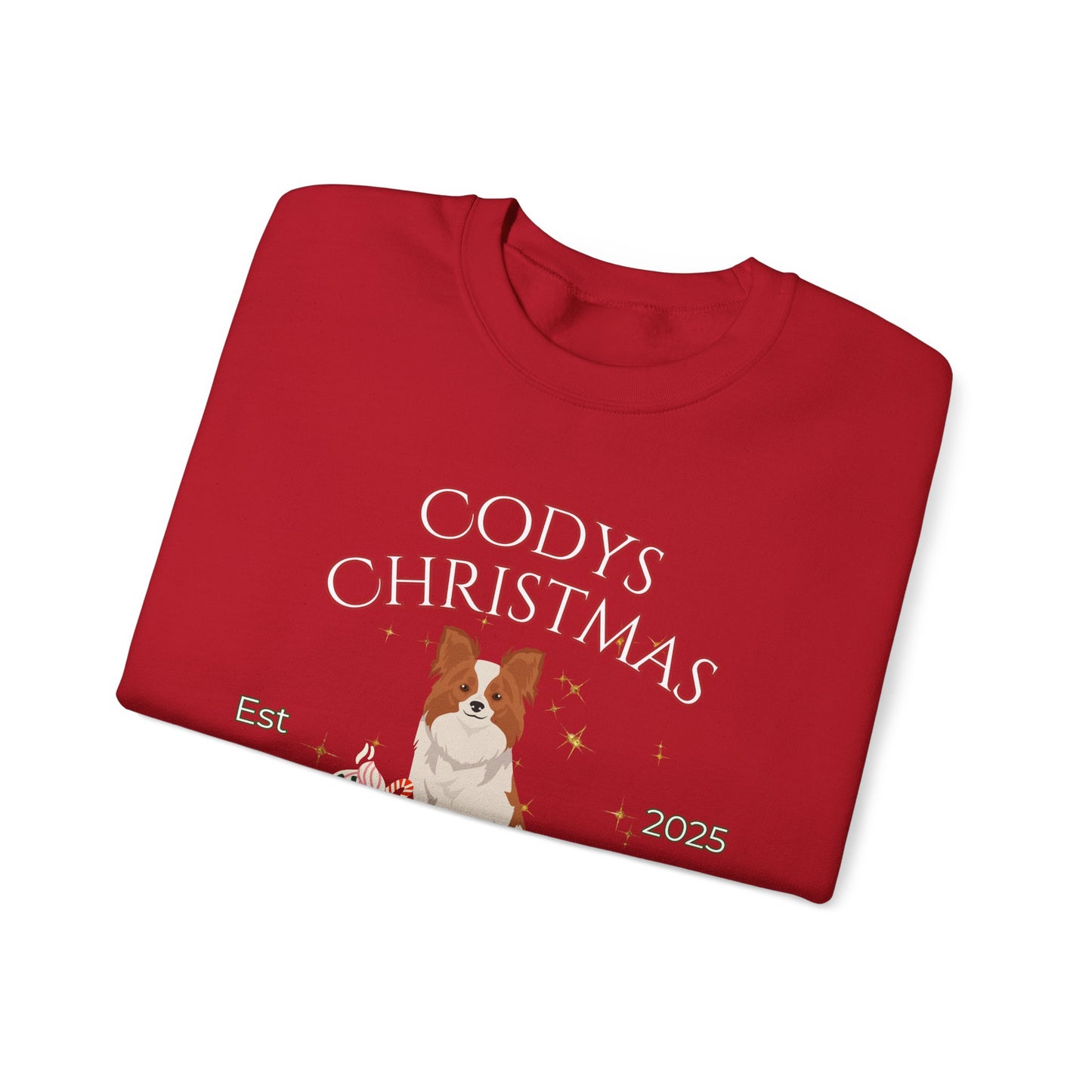 Papillon Dog Christmas Social Club Unisex Heavy Blend Crewneck Sweatshirt Custom Name