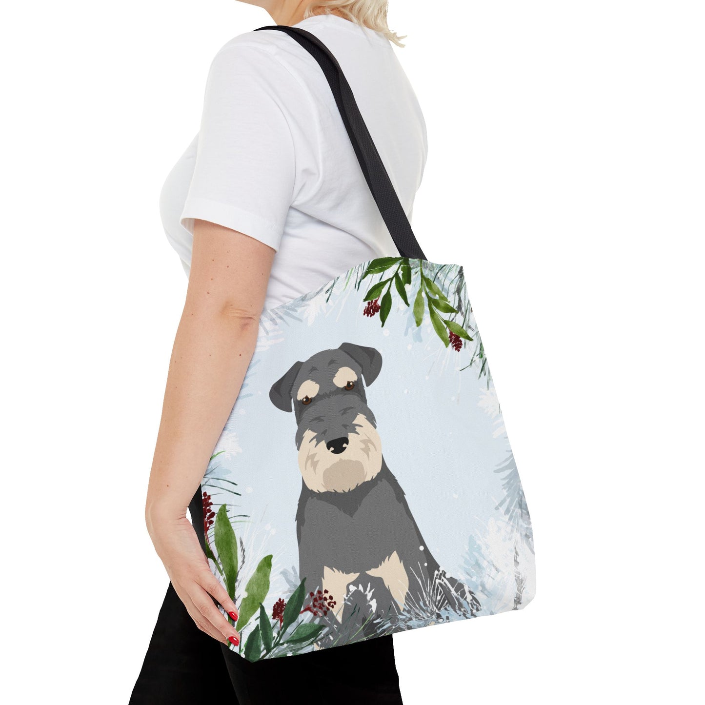 Schnauzer Dog Christmas Holiday Tote Bag 16x16