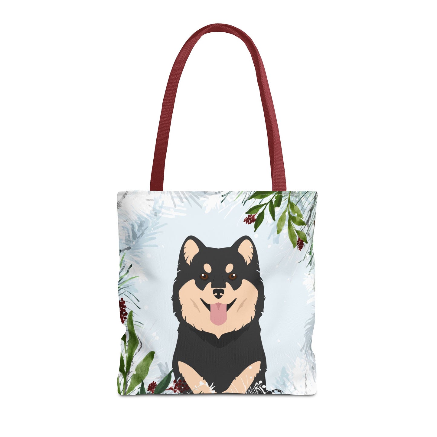 Finnish Lapphund Dog Christmas Holiday Tote Bag 16x16