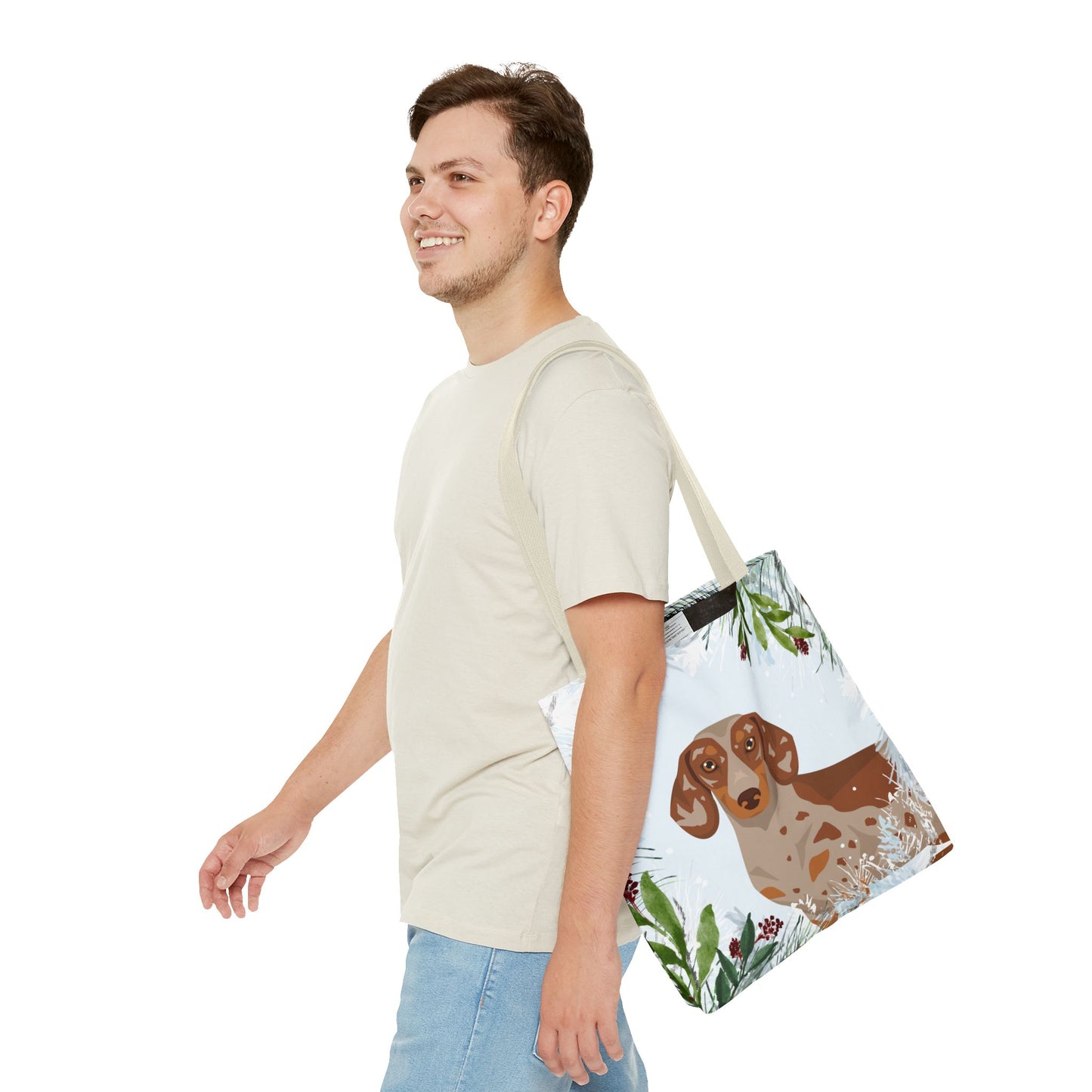 Dachshund Dog Christmas Holiday Tote Bag 16x16
