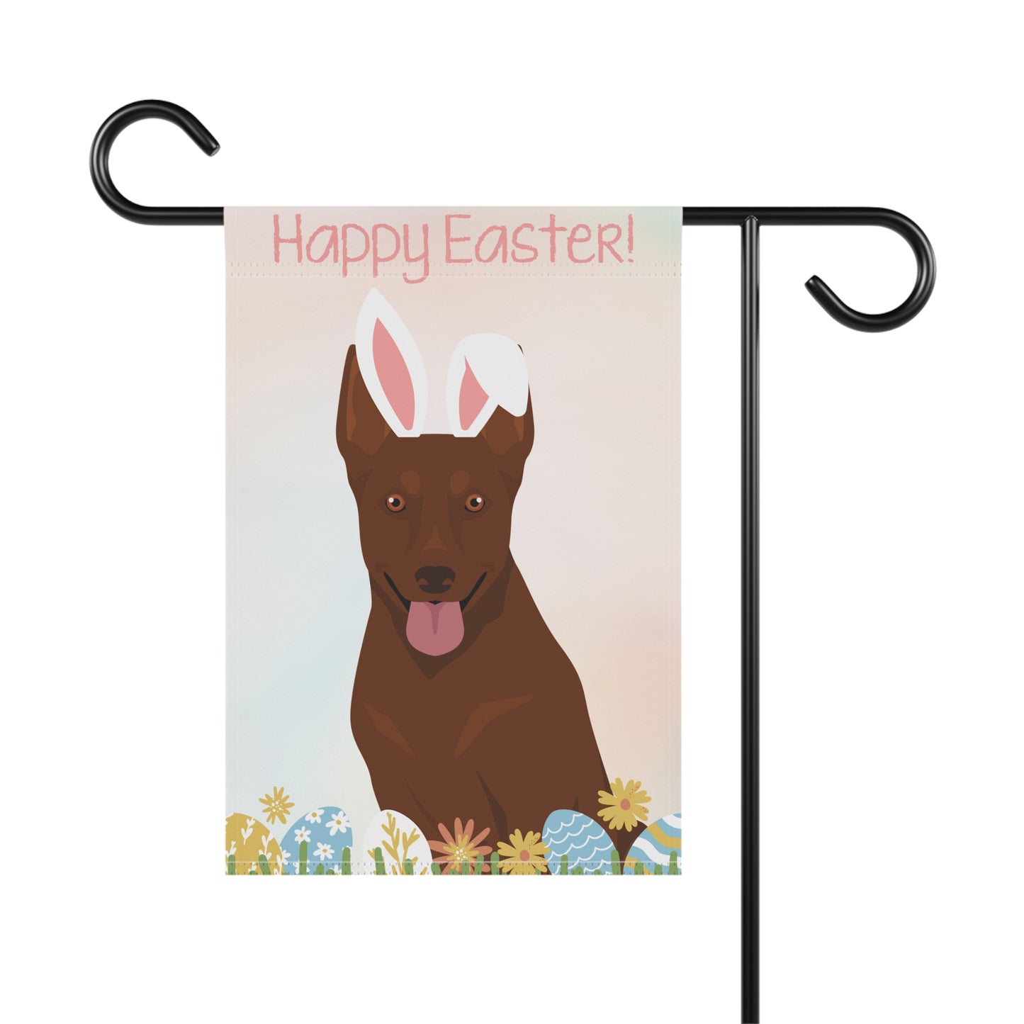 Australian Kelpie Dog Happy Easter Garden Flag