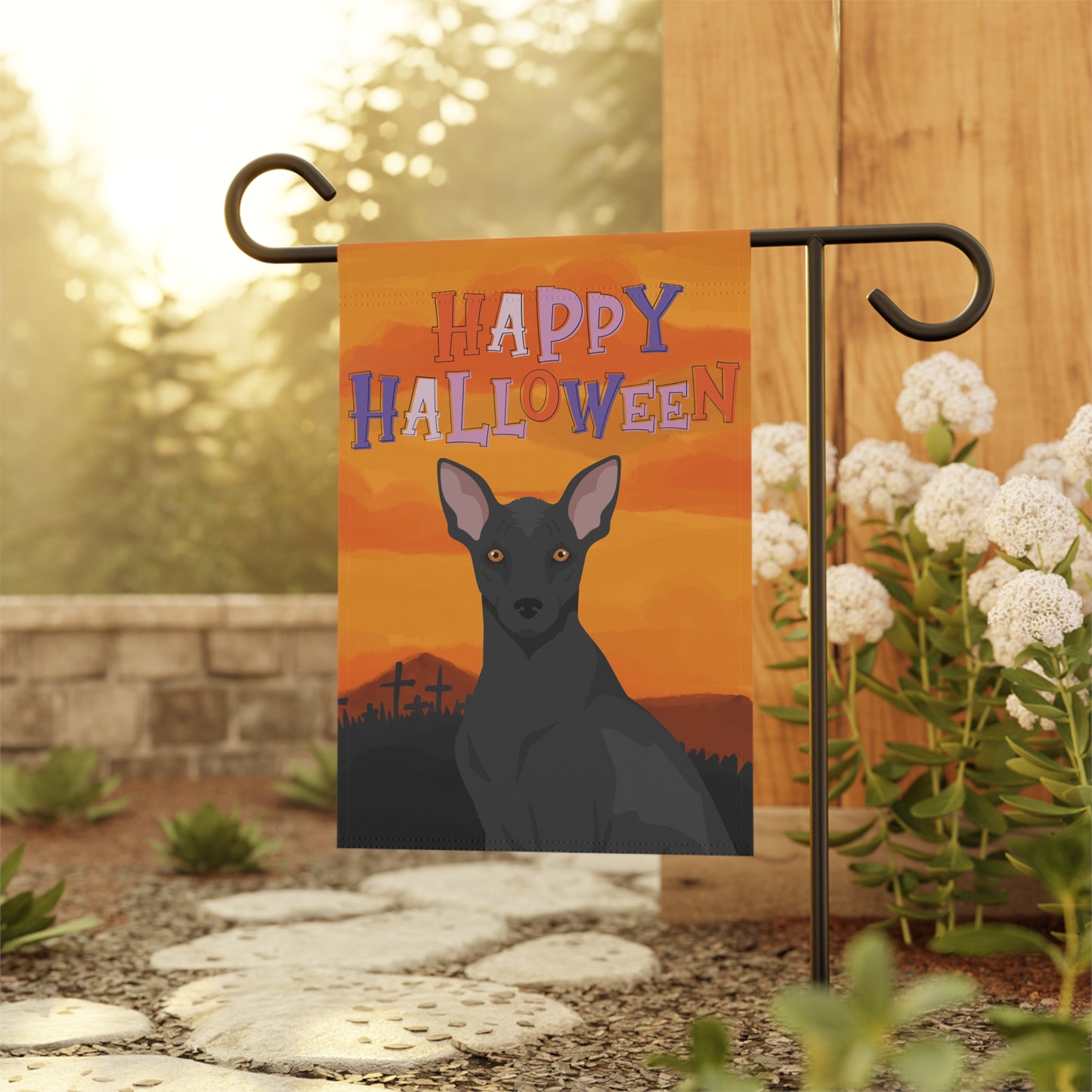 Xoloitzcuintli Dog Halloween Garden Flag