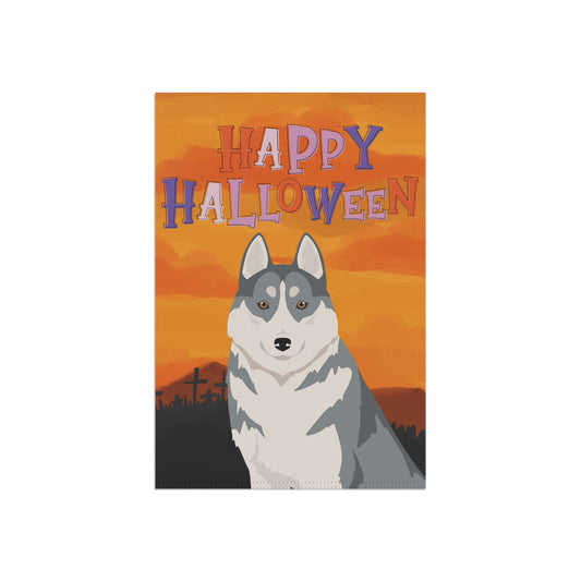 Siberian Husky Dog Halloween Garden Flag