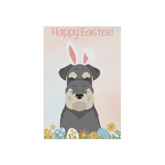 Schnauzer Dog Happy Easter Garden Flag