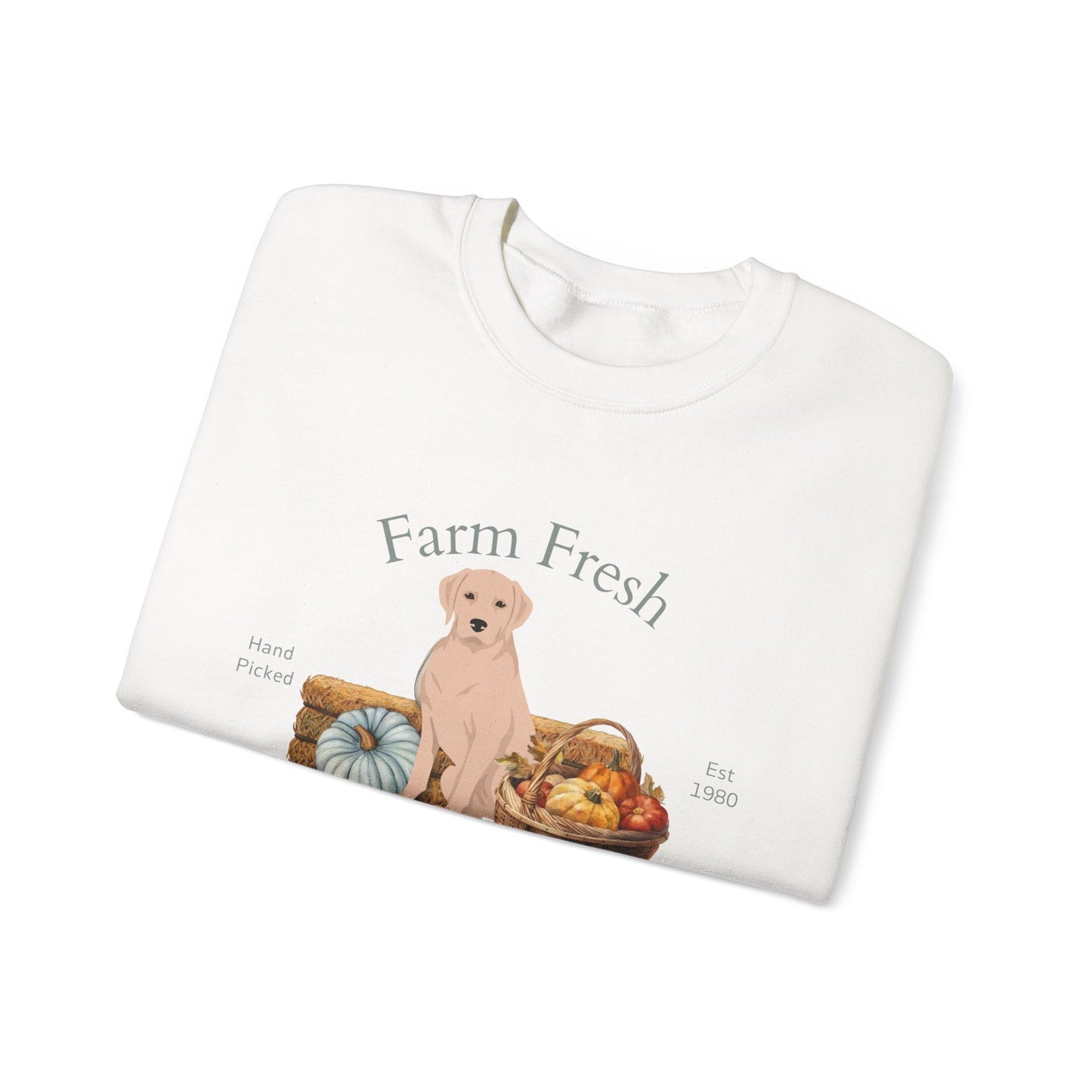 Labrador Retriever Dog Fall Farm Fresh Unisex Heavy Blend Crewneck Sweatshirt