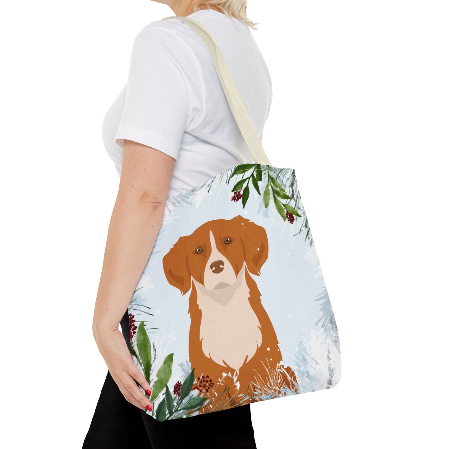 Nova Scotia Tolling Retriever Dog Christmas Holiday Tote Bag 16x16