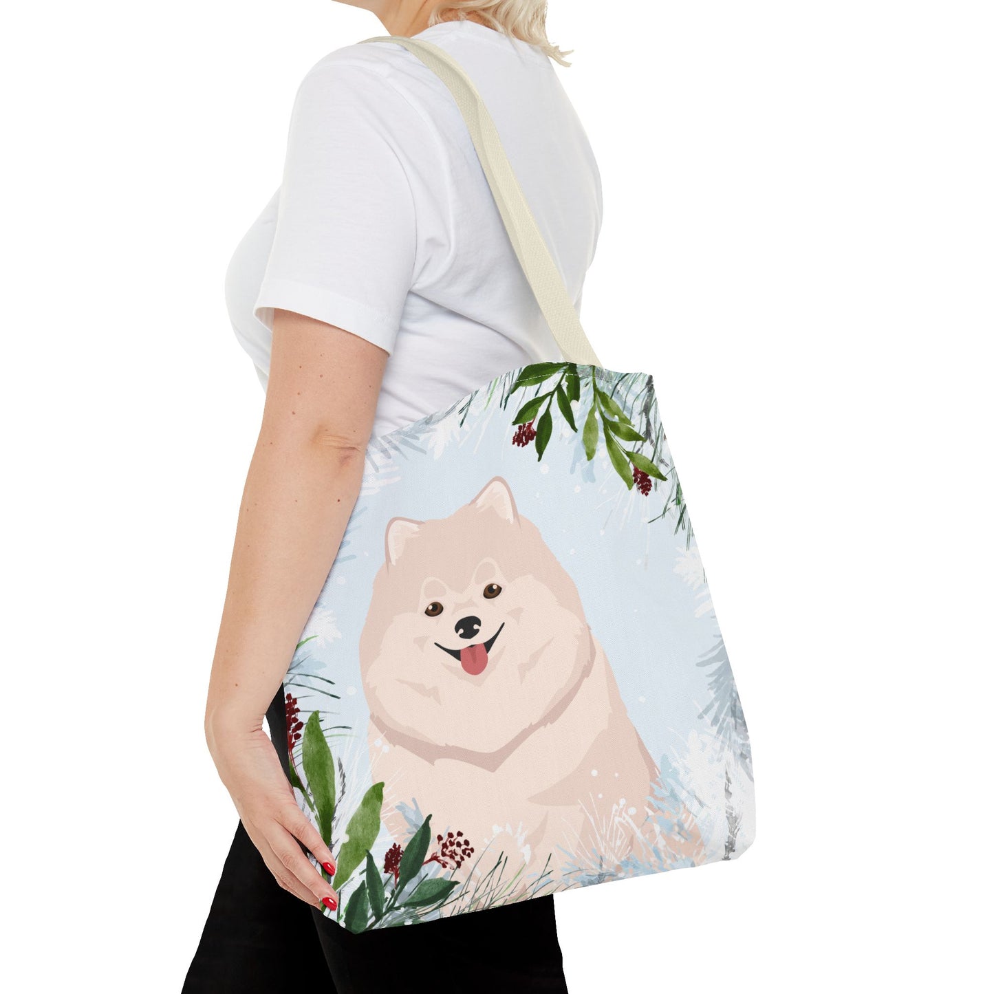 Pomeranian Dog Christmas Holiday Tote Bag 16x16