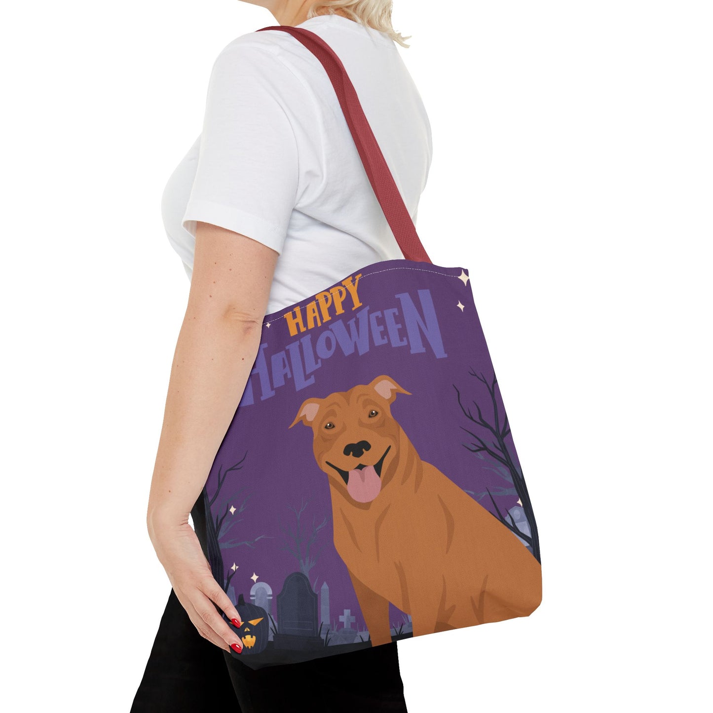 Pit Bull Dog Happy Halloween Tote Bag 16x16