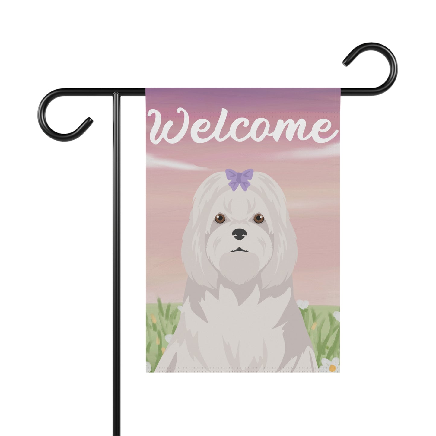 Maltses Dog Welcome Garden Flag