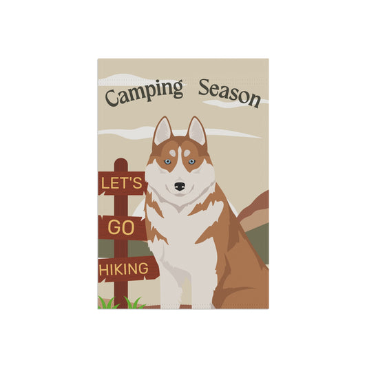 Siberian Husky Dog Camping Garden Flag