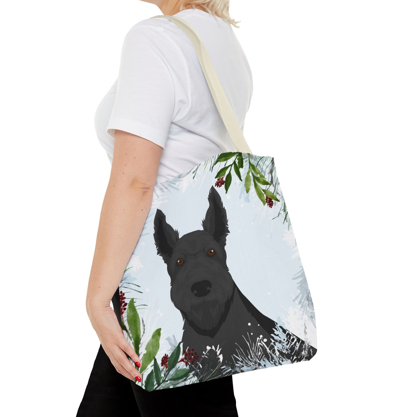 Scottish Terrier Dog Christmas Holiday Tote Bag 16x16