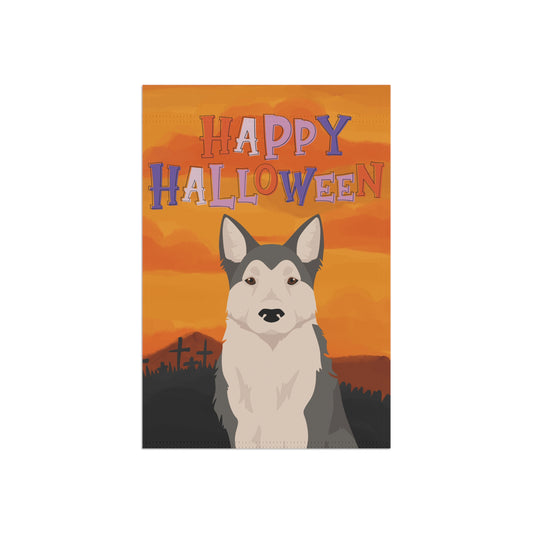 West Siberian Laika Dog Halloween Garden Flag