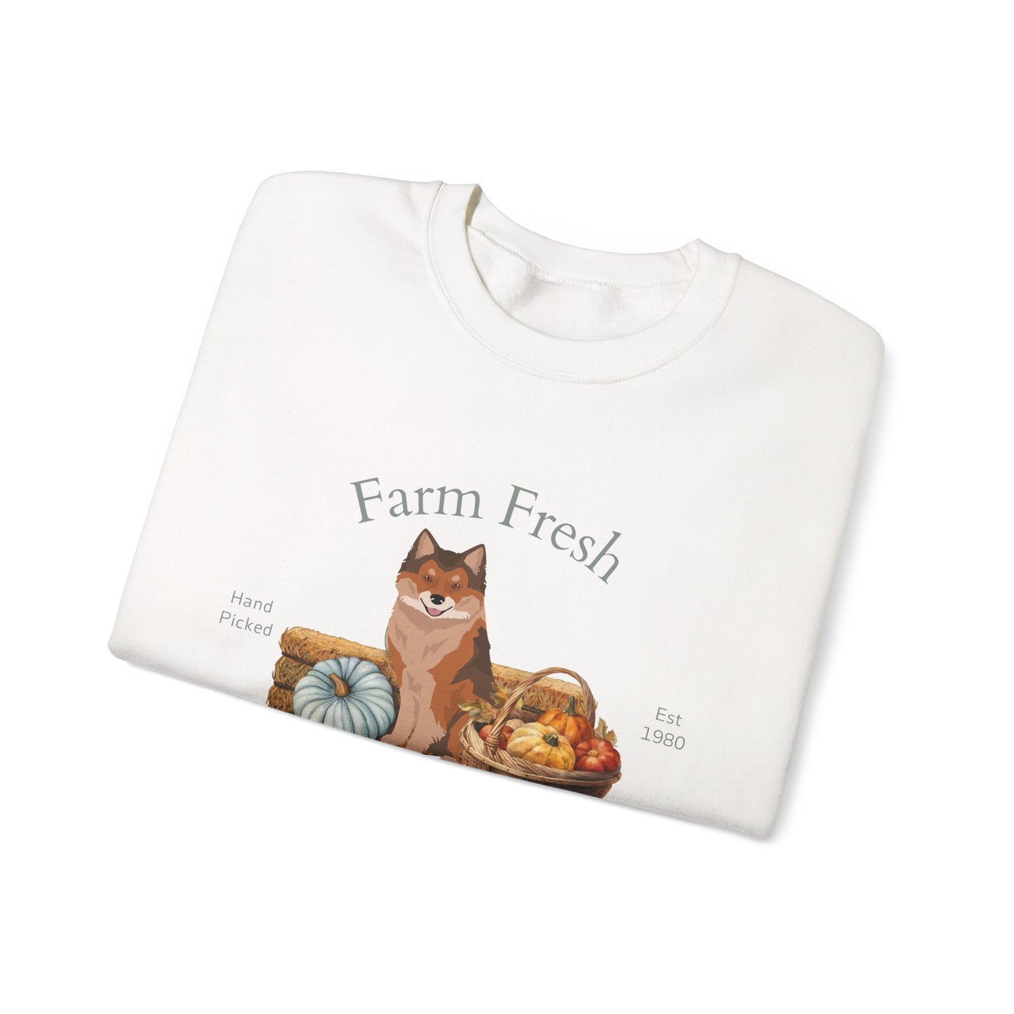 Nenets Herding Laika Dog Fall Farm Fresh Unisex Heavy Blend Crewneck Sweatshirt
