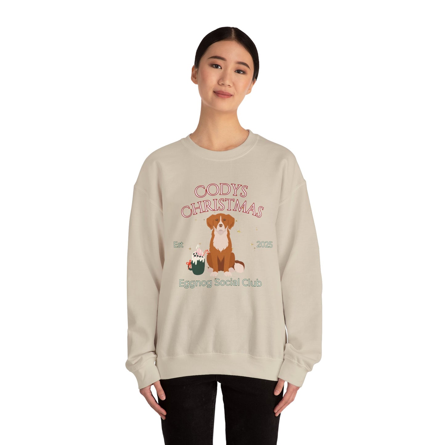 Nova Scotia Duck Tolling Retriever Dog Christmas Social Club Unisex Heavy Blend Crewneck Sweatshirt Custom Name