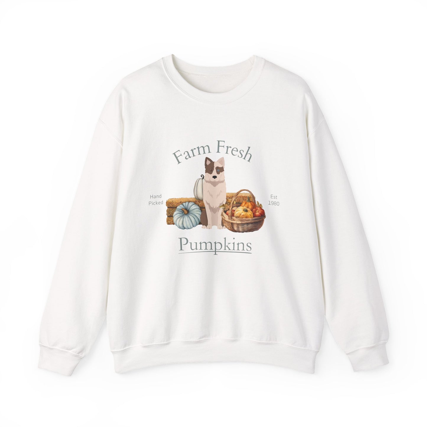 Yakutian Laika Dog Fall Farm Fresh Unisex Heavy Blend Crewneck Sweatshirt