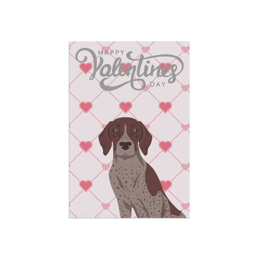 German Shorthaired Pointer Dog Valentines Day Garden Flag